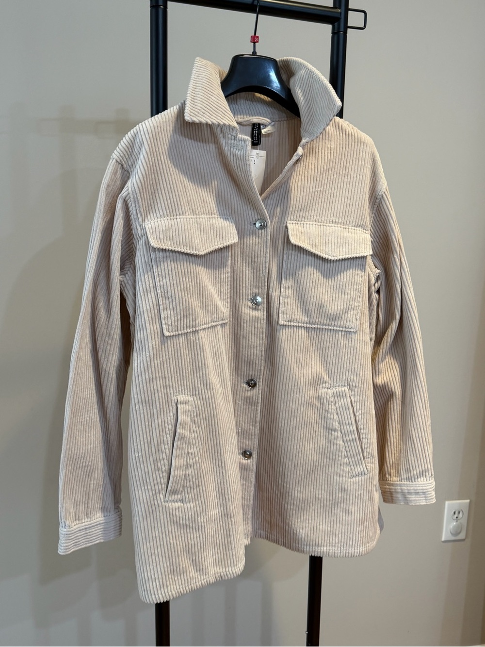 H&M Beige Corduroy Button-Front Jacket